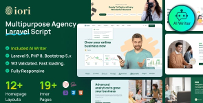 BUSINESS WEBSITE FOR COMPANY, AGENCY, STARTUP WITH AI WRITER TOOL & SHOPPING CART V1.7.0