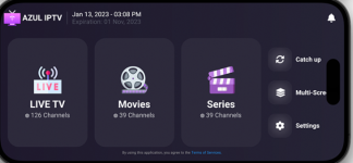 AZUL IPTV XTREAM, Multiple Format, Flutter AppMobile & Android TV, Admob